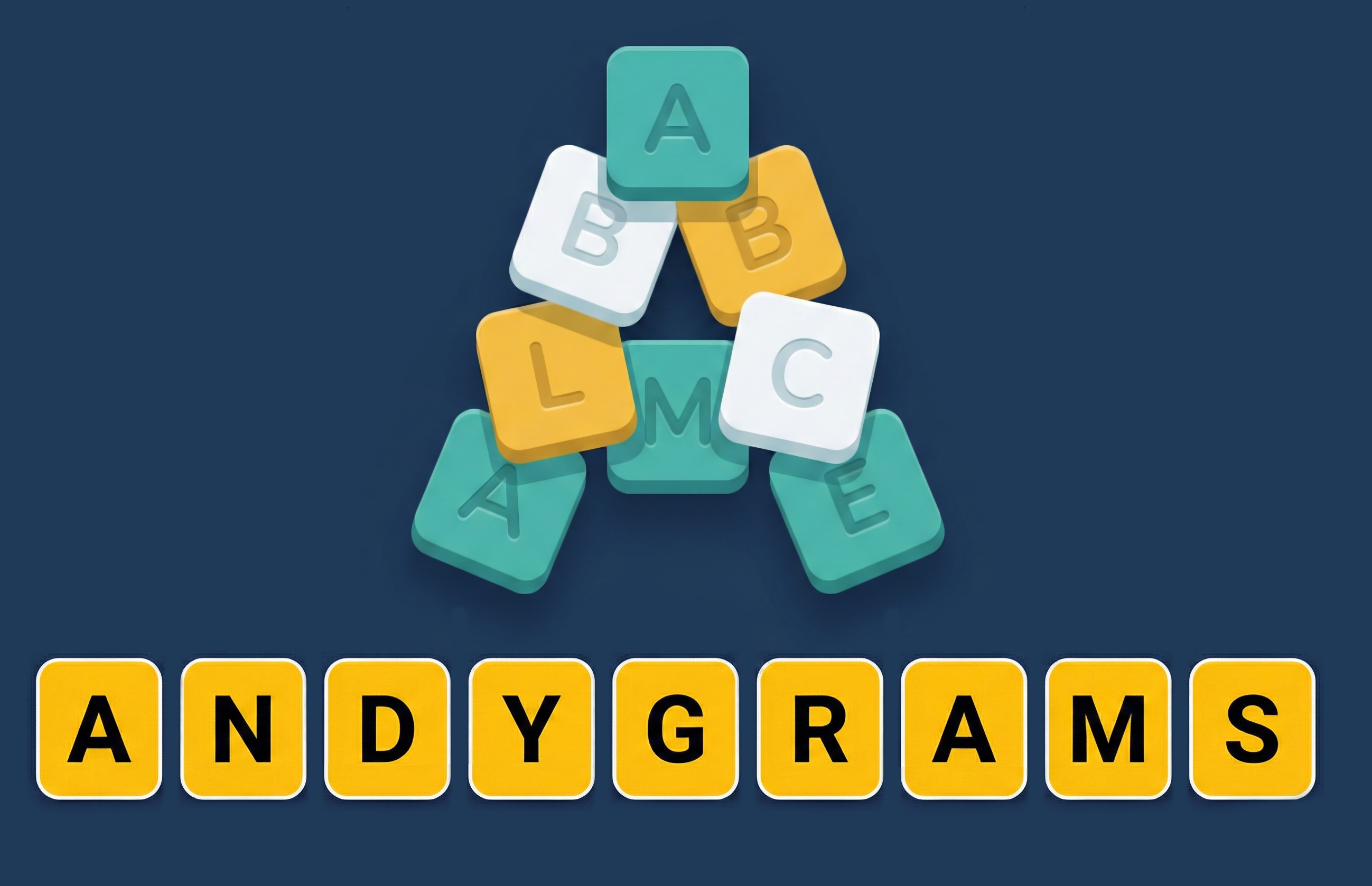 Andygrams Logo with colorful letter tiles